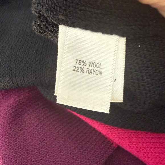 Vintage St John Pink Purple Black Color Block Long Sleeve Wool Knit Dress Size 4 - Picture 9 of 11